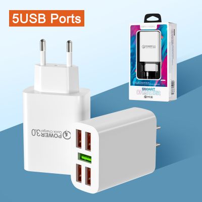 Mobile Phone Chargers 5USB Travel Charger Wall Charging For IPhone12 for Xiaomi for Huawei Supply Adapter