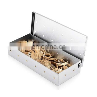 Smoker Box for BBQ Grilling Wood Chips, Stainless Steel Smoking Box Non-Warp for Barbecue, Best Grill Accessories