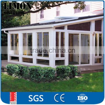 hot sell aluminium sunrooms glass houses made of curved glass for sunroom