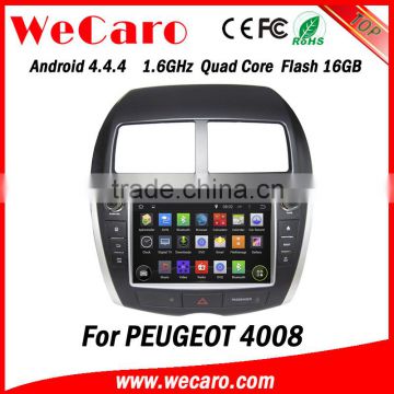 Wecaro Android 4.4.4 touch screen in dash 8" car dvd player for peugeot 4008 car radio navigation system