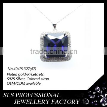 2015 beautiful silver pendant big stone pendant design with purple gemstone /crystal pendant for women mother's day gift