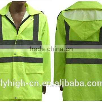 Traffic Waterproof Hooded Refective Safety Hi VIS Jacket