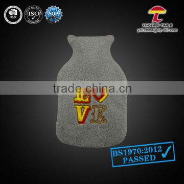 small EN71 hot water bag with fleece cover L.O.V.E