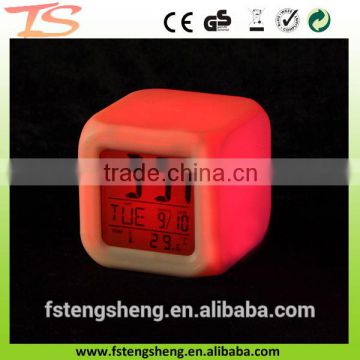 Mini RGB Color changing multifuntion clock- digital alarm clock LED night light with Celander