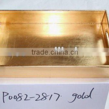 Gold rectangular plastic tray