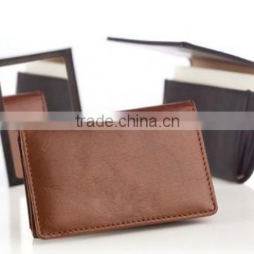Women Leather Card Case With Mirror (SA8000, BSCI, ICTI, WCA accredited factory)