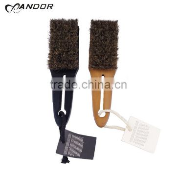 Mini wood cleaning bath brush with short handle