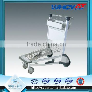 Double stainless steel chassis luggage trolley