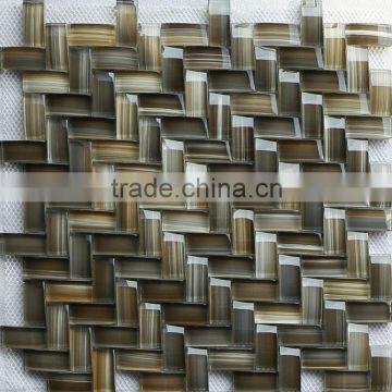 Foshan Mosaic New Design Knitted Arch Crystal Glass Mosaic Tile for Wall Decoration MBG-015