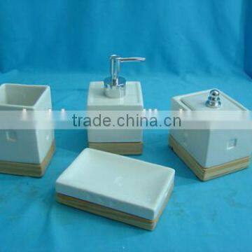 Scent-bottle toothbush holder ceramic soap dish Eco-Friendly bathroom furniture set