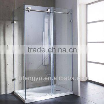 Bathroom fashionable frameless sliding glass door hardware