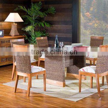 Water hyacinth dining set - wicker furniture
