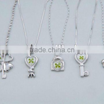 Fashion green clover necklace natural leaf jewelry clover necklace jewelry
