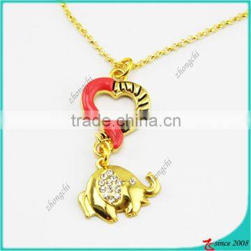 2016 Fashional gold elephant necklace wholesale