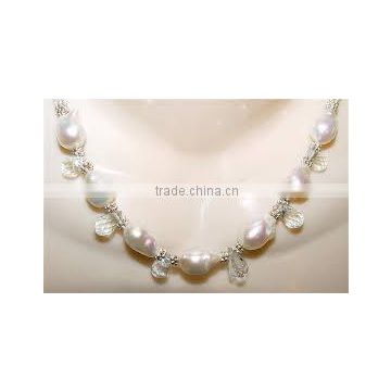pearl gemstone silver necklaces