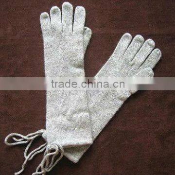 Pure Cashmere Half Long Party Gloves With Ropes