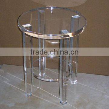 round transparent acrylic coffee table