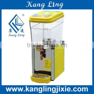 Refrigerated Beverage Dispenser Yellow Color 18L 2 tanks