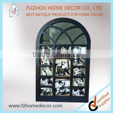 2016 new style rustic wooden mirror WITH photo openings, wooden multi opening picture frame