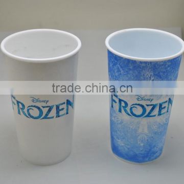 cold frozen plastic beverage cup