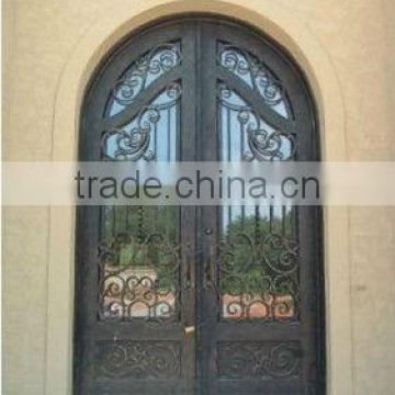 Bisini European style iron arch double entry door (BG90051)