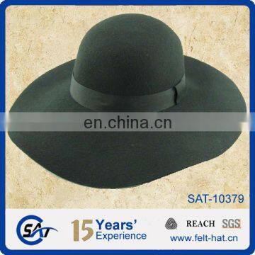 Black casual fedora hat,100% pure wool