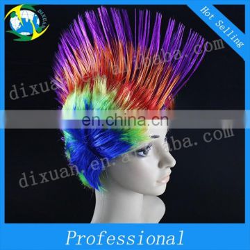 factory price football fan wig/hair colorful sports football fans party wig