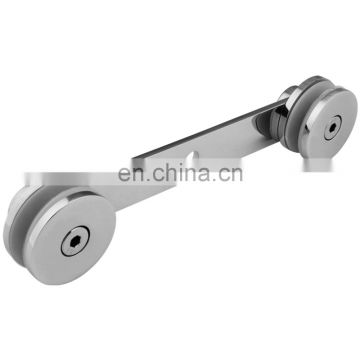 Stainless Steel Handrail Tube Fitting Double Hanging Staircase Glass Clamp