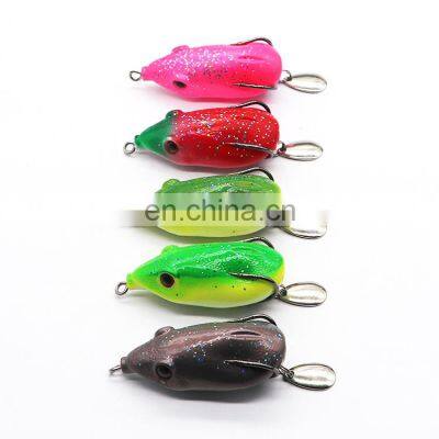 Topwater frog fishing lures  6cm 13g soft frog fishing bait  frog lures kit with double hook sequins