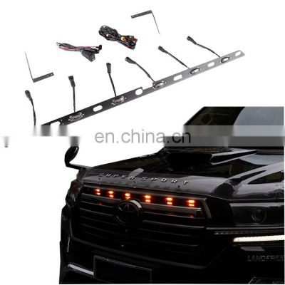Car Front Bumper Grille LED yellow Lights  For Toyota Land Cruiser 200 GRJ200 UZJ200 2008-2018
