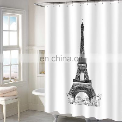 City style polyester white shower curtain