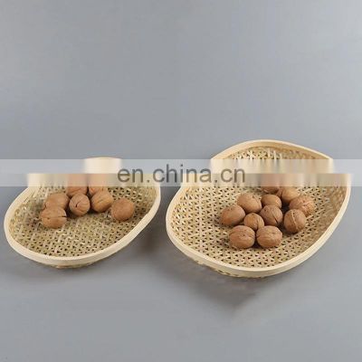 100% high quality Natural Bamboo tray basket straw platter tray wholesale