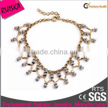 Fashion Jewelry Antique KC Gold Plating Necklace With Unconventional Gray Beads For Ladies