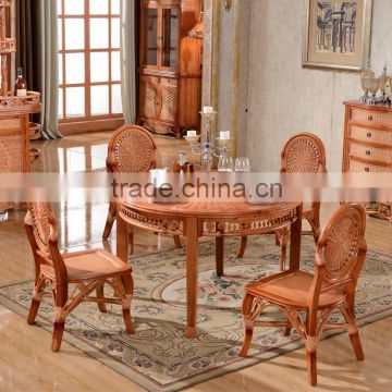 Cane dinning room dinning table set with 4chair dinning cane round table set furniture                        
                                                Quality Choice