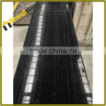 2cm Thickness Black Wood Marble Small Slab