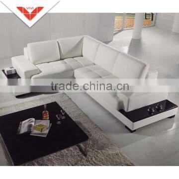 Model R57 with wood table book shelf modern corner sofa