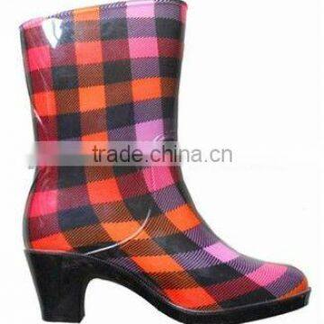 Grid Design Ladies Fashion Gumboots