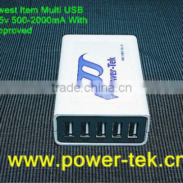 2014 wholesale alibaba 5V 5 port USB charger
