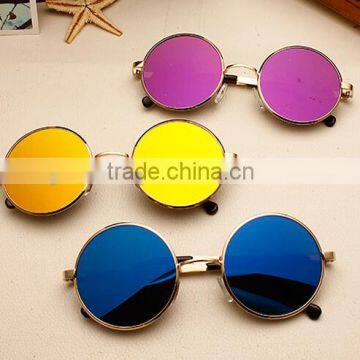 Round Colors Round Rainbow Unisex Sunglasses Modern Mirrored Metal Glasses Sunglasses ,Vintage Round Rainbow Sunglasses