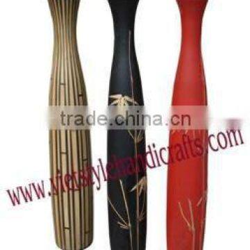 Lacquer pot inlayed bamboo - website: Ms.RICO.VietStyle