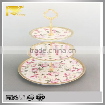 china supplier gold ceramic taco plates, ceramic hand painted turkish plates, disposable cake plates