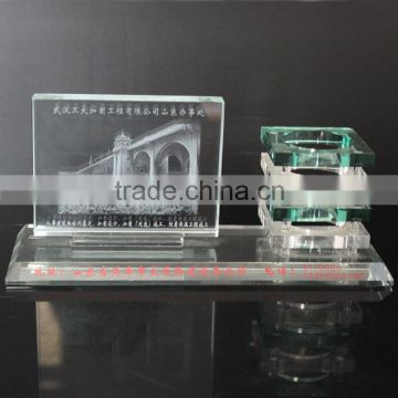 2016 crystal clear decoration office set with penholder
