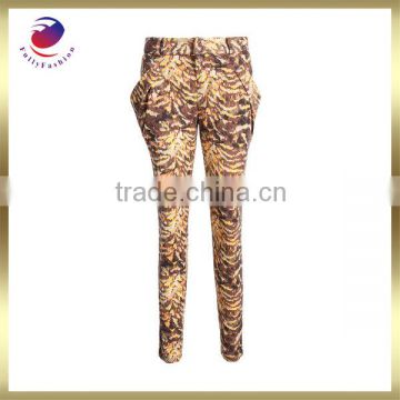 knitted printed harem pants