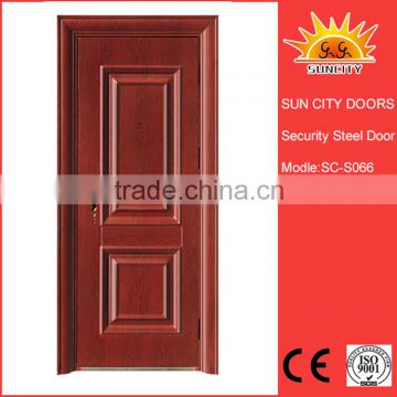 SC-S066 Alibaba China supplier armor plate wooden door,red indoor steel door