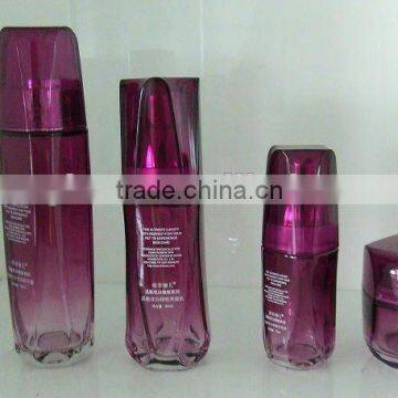violet cream glass bottles