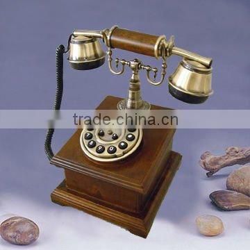 Antique wood phone for home decoration