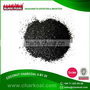 Efficient and Supreme Quality 6 x20 Granulated Coconut Shell Charcoal from Top Rated Supplier