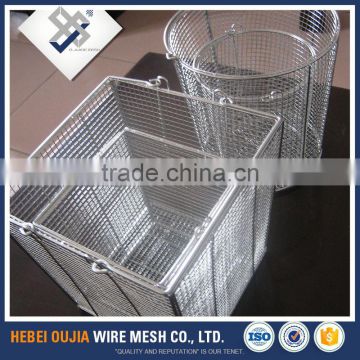 factory price foldable hanging stainless steel wire mesh basket