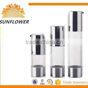 15ml/30ml/50ml sliver Cosmetic Pump Airless Bottle