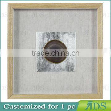 1Pc Custom Shadow Box Frame with Encasing Colorful Natural Agate Under Glass